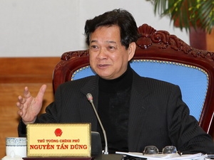 Thủ tướng Nguyễn Tấn Dũng phát biểu kết luận phiên họp. (Ảnh: TTXVN)