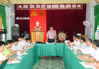 Đồng chí Lương Ngọc Bính, Uỷ viên Trung ương Đảng, Bí thư Tỉnh ủy, Chủ tịch HĐND tỉnh, phát biểu kết luận buổi làm việc.