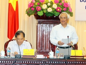 Ông Uông Chu Lưu, Phó Chủ tịch Quốc hội phát biểu tại Hội nghị. (Ảnh: TTXVN)
