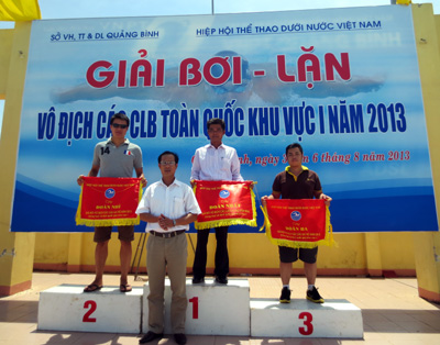 Quảng Bình đứng thứ nhất toàn đoàn về môn Bơi với 53 huy chương tại Giải Bơi-Lặn vô địch các Câu lạc bộ toàn quốc khu vực I năm 2013