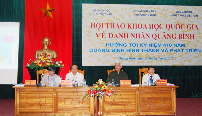 Hội thảo khoa học Quốc gia về danh nhân Quảng Bình hướng tới kỷ niệm 410 năm Quảng Bình hình thành và phát triển tỉnh.