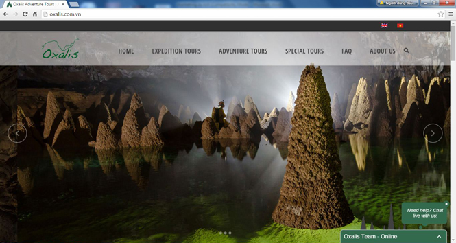 Website của Công ty lữ hành Chua Me Đất tích hợp được nhiều tính năng mà một website du lịch cần có