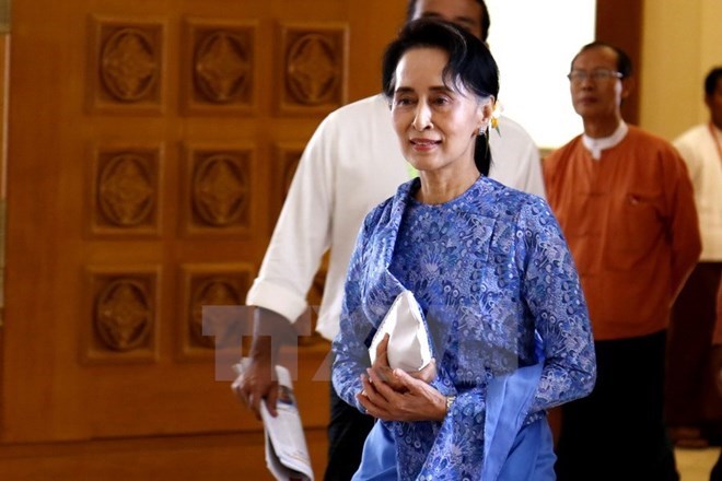 Cố vấn nhà nước Aung San Suu Kyi. (Nguồn: THX/TTXVN)