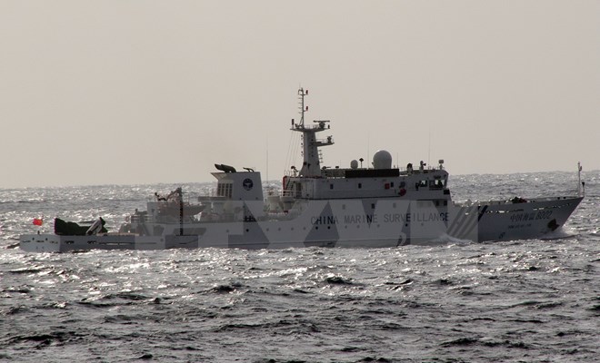 Tàu CCG số hiệu 31239 của Trung Quốc tại vùng biển gần đảo tranh chấp Điếu Ngư/Senkaku trên biển Hoa Đông ngày 3-3-2014. (Nguồn: AFP/TTXVN)
