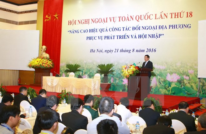 Phó Thủ tướng Chính phủ, Bộ trưởng Ngoại giao Phạm Bình Minh phát biểu tại hội nghị. (Ảnh: Doãn Tấn/TTXVN