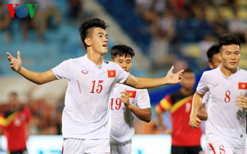 U19 Việt Nam vào bán kết u19 Đông Nam Á với tư cách đầu bảng  A (Ảnh: Minh Hoàng).