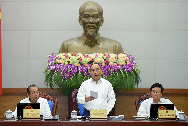 Sáng 3/10, dưới sự chủ trì của Thủ tướng Nguyễn Xuân Phúc, Chính phủ họp phiên thường kỳ tháng 9/2016 - Ảnh: VGP/Quang Hiếu