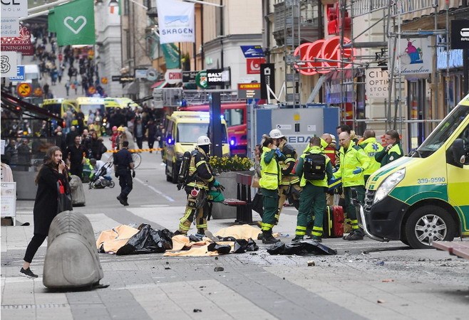 Hiện trường vụ tấn công tại Thụy Điển. (Nguồn: independent)