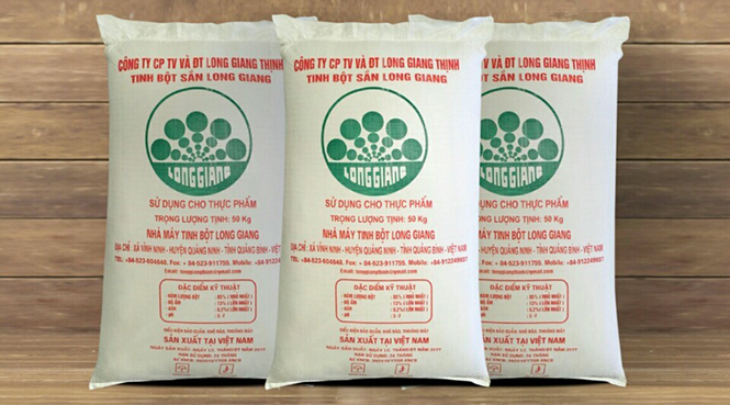 Sản phẩm tinh bột sắn Long Giang được thị trường ưa chuộng.