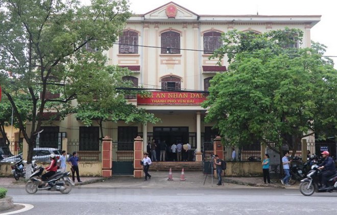 Tòa án nhân dân thành phố Yên Bái, nơi diễn ra phiên tòa xét xử. (Ảnh: Tuấn Anh/Vietnam+)
