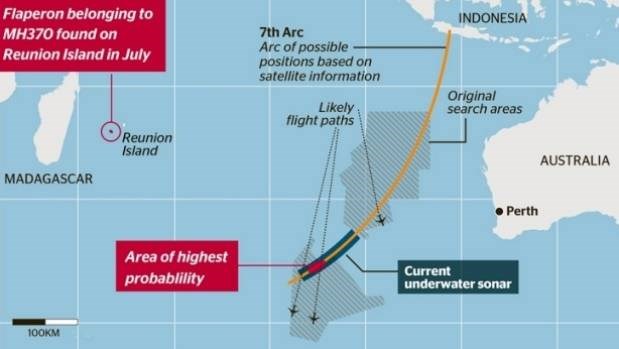 Khu vực tìm kiếm MH370 được mở rộng.