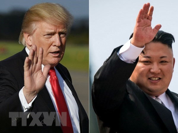 Tổng thống Mỹ Donald Trump (trái) và nhà lãnh đạo Triều Tiên Kim Jong-un. (Nguồn: AFP/TTXVN)