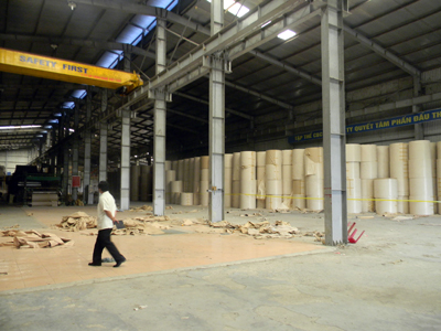 Những sản phẩm tồn đọng tại Nhà máy giấy Quảng Bình.
