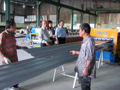 Xưởng sản xuất cấu kiện thép của tập đoàn ông Quý.