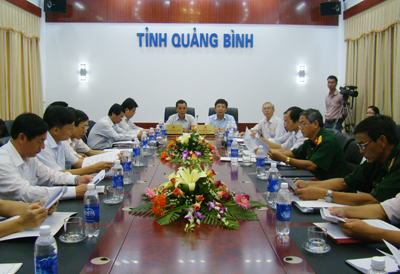 Các đại biểu dự hội nghị ở điểm cầu tỉnh ta.