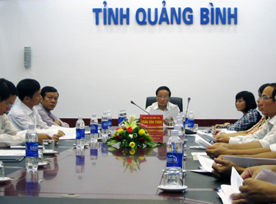 Toàn cảnh hội nghị tại điểm cầu tỉnh ta.