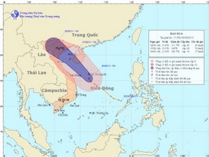 Chùm ảnh đường đi và vị trí cơn bão. (Nguồn: nchmf.gov.vn)