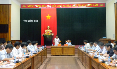  Đồng chí Nguyễn Hữu Hoài phát biểu chỉ đạo tại buổi làm việc.         