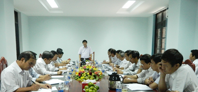 Đồng chí Nguyễn Xuân Quang, UVTV Tỉnh ủy, Phó Chủ tịch Thường trực UBND tỉnh phát biểu kết luận tại buổi làm việc.