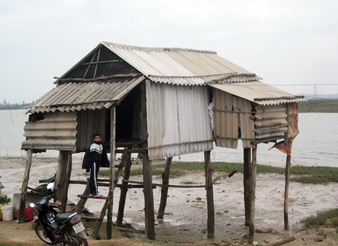 Cái chòi nhỏ mà bấy lâu nay mẹ con chị Luyến vẫn gọi đó là nhà.