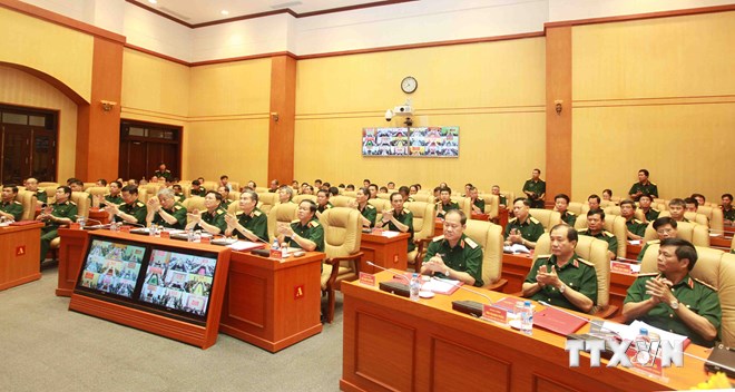 Các đại biểu tại điểm cầu Hà Nội. (Ảnh: Nguyễn Hồng Pha/TTXVN)
