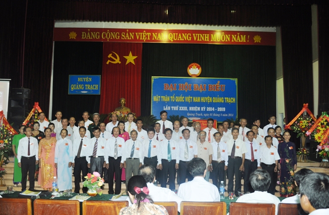 Ủy ban MTTQVN huyện Quảng Trạch nhiệm kỳ 2014 – 2019 ra mắt Đại hội
