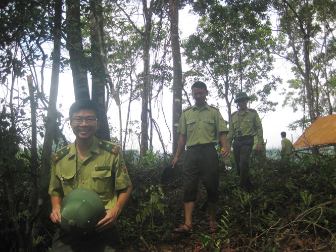 Lực lượng Kiểm lâm tỉnh tăng cường bảo vệ tài nguyên rừng  ở khu vực Động Châu-khe Nước Trong.