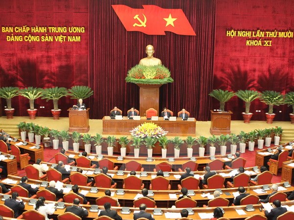 Toàn cảnh phiên khai mạc Hội nghị lần thứ 10 Ban Chấp hành Trung ương Đảng. (Ảnh: Trí Dũng/TTXVN)
