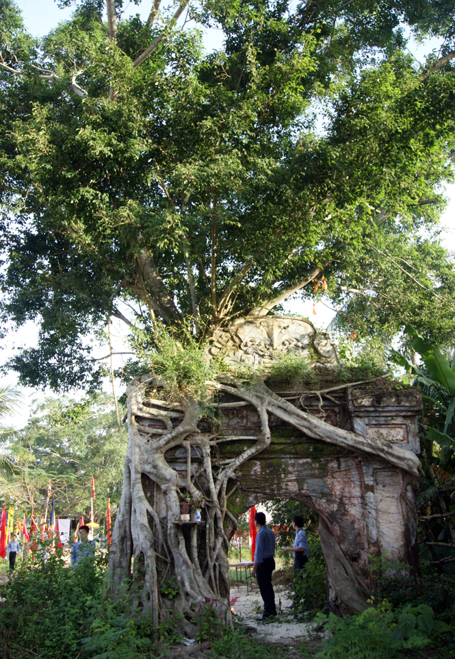 Tam quan của chùa Hoằng Phúc còn giữ khá nguyên trạng.