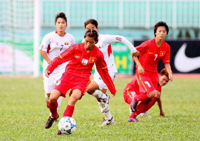  ĐT nữ Việt Nam có chiến thắng trước Myanmar (Ảnh minh họa: Thanh Niên)