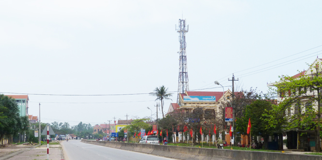 Một góc thị trấn Hoàn Lão, huyện Bố Trạch.