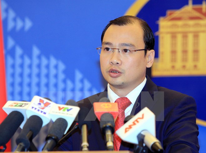 Người Phát ngôn Bộ Ngoại giao Lê Hải Bình. (Ảnh: An Đăng/TTXVN)