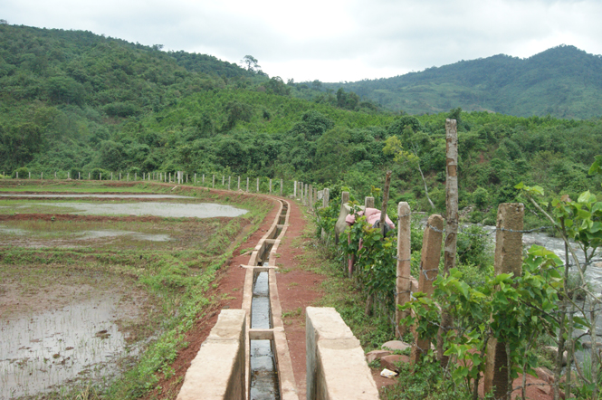 Công trình thủy lợi dẫn nước về cánh đồng Ka Ai.