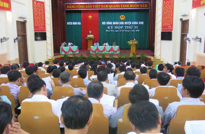 Toàn cảnh kỳ họp lần thứ 11, HĐND huyện Minh Hóa khóa 18
