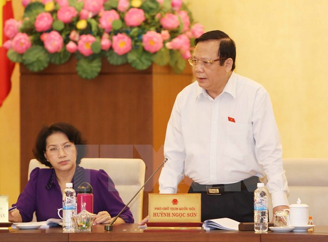 Phó Chủ tịch Quốc hội Huỳnh Ngọc Sơn phát biểu ý kiến. (Ảnh: Phương Hoa/TTXVN)