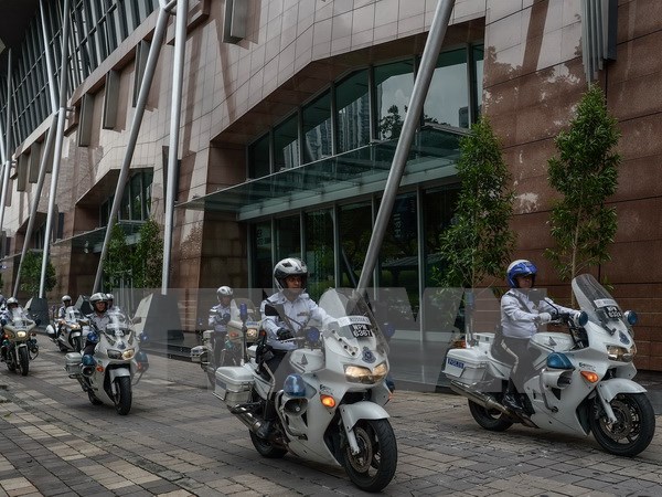 Cảnh sát Malaysia tham gia diễn tập nhằm chuẩn bị cho Hội nghị ASEAN tại thủ đô Kuala Lumpur ngày 16-11. (Nguồn: AFP/TTXVN)