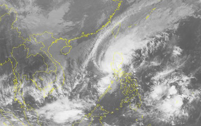  Vị trí bão số 5 chụp từ vệ tinh (Ảnh: TTDBKTTV)