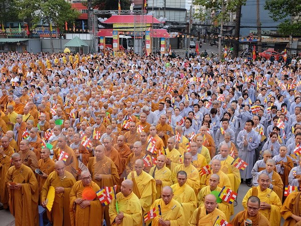 Đại lễ Phật đản PL.2560 tại Thành phố Hồ Chí Minh. (Ảnh: Thế Anh/TTXVN)