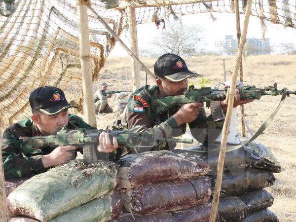 Việt Nam tham gia diễn tập huấn luyện thực binh kết hợp Hành động mìn nhân đạo và Gìn giữ hòa bình (FTX-2016) mang tên “FORCE 18” diễn ra từ ngày 2-8/3 tại Ấn Độ. (Ảnh: Hồng Pha/TTXVN)