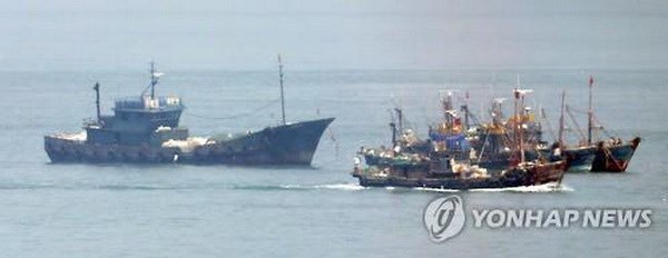 Tàu cá Trung Quốc tại khu vực gần đảo Yeonpyeong hôm 9-6. (Nguồn: Yonhap)