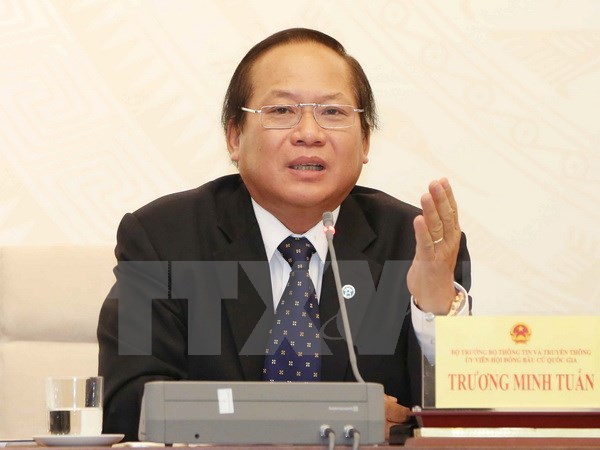 Bộ trưởng Bộ Thông tin và Truyền thông Trương Minh Tuấn kiêm giữ chức Phó Trưởng ban Tuyên giáo Trung ương. (Ảnh: Phương Hoa/TTXVN)