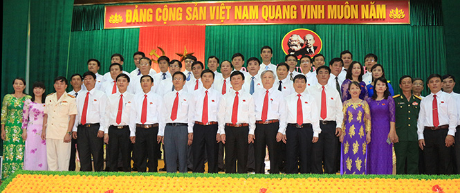 Ban Chấp hành Đảng bộ huyện Bố Trạch khóa XXII, nhiệm kỳ 2015-2020. Ảnh: Thanh Hải