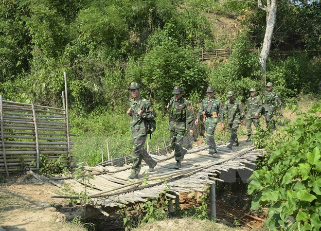 Đồn Biên phòng Pa Thơm (Điện Biên) giữ vững chủ quyền, an ninh biên giới vùng biên. (Ảnh: TTXVN)