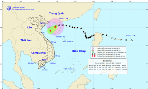  Bão số 11 đã suy yếu nhưng hoàn lưu có thể gây mưa lớn.