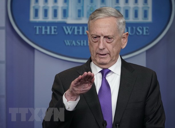 Bộ trưởng Quốc phòng Mỹ James Mattis. (Nguồn: AFP/TTXVN)