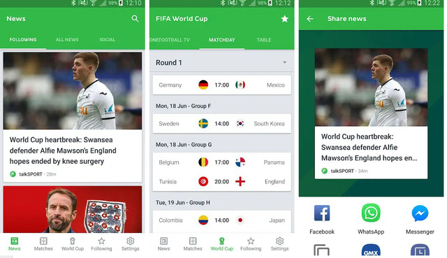 Những ứng dụng di động giúp trải nghiệm World Cup 2018 thú vị hơn