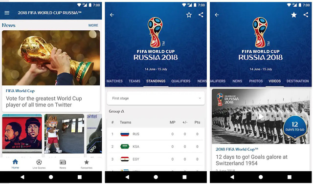 2018 FIFA World Cup Russia Official App.