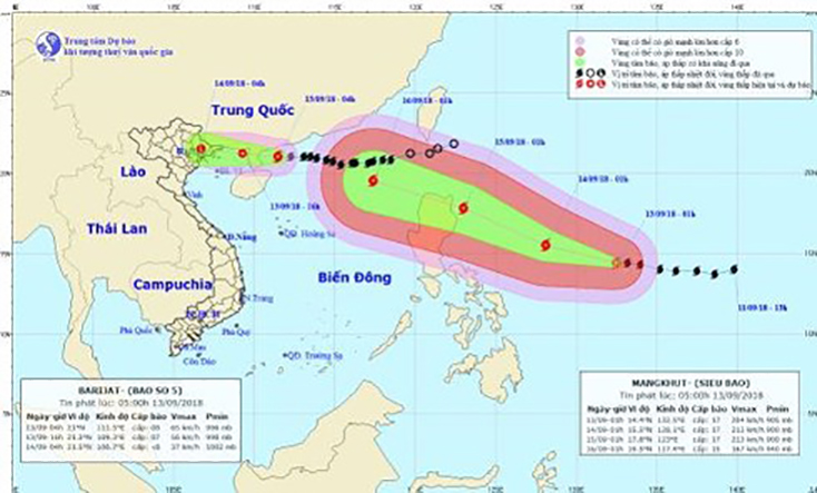Tin mới nhất về cơn bão số 5 và siêu bão Mangkhut