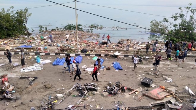 Động đất, sóng thần tại Indonesia: Số nạn nhân lên tới trên 400 người