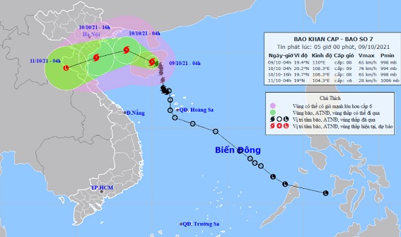 Tin bão mới nhất cơn bão số 7